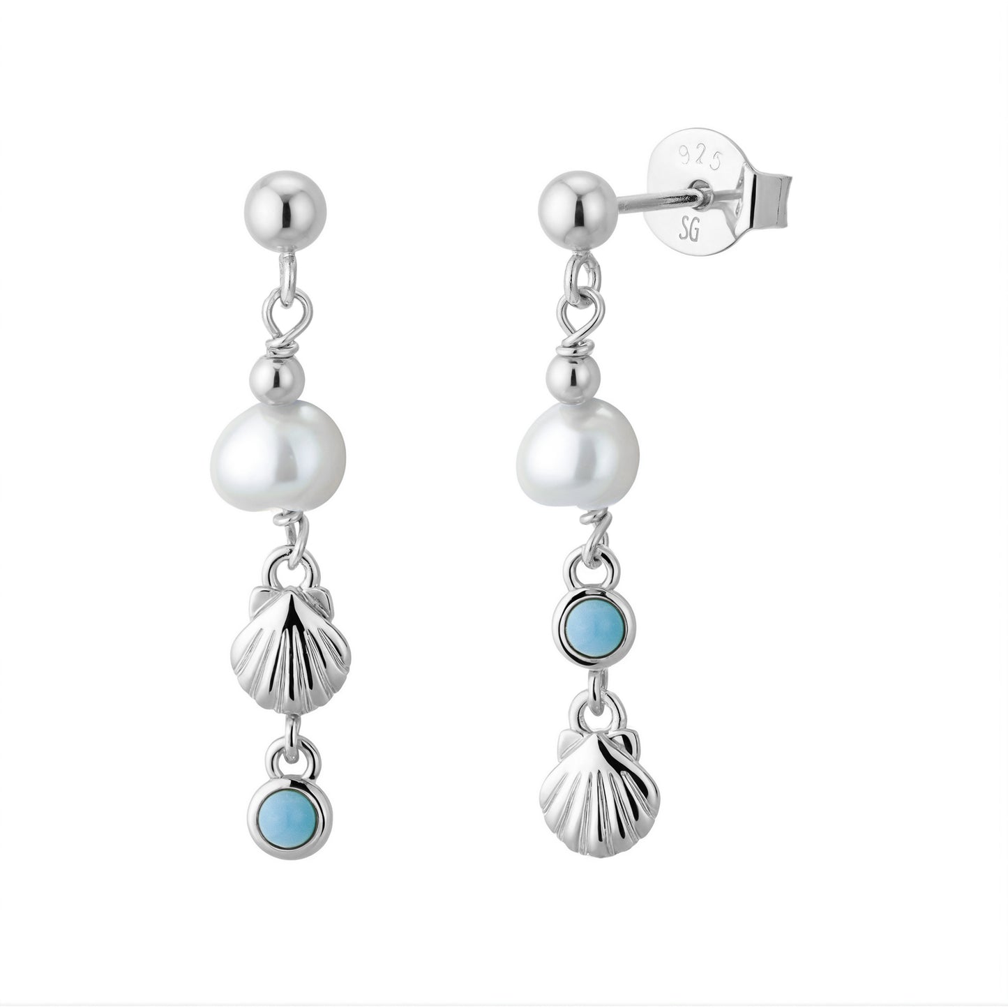 turquoise shell earrings