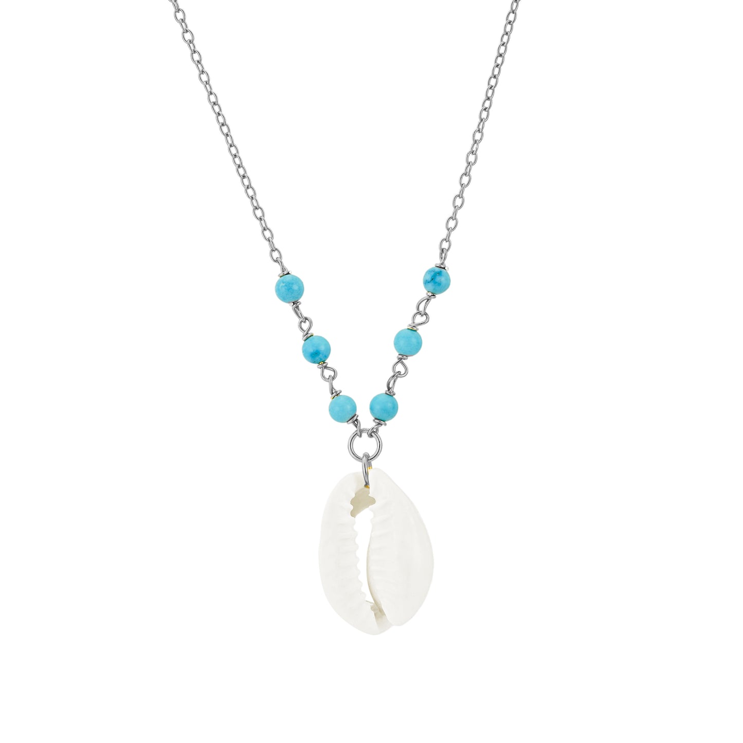 cowrie shell turquoise necklace