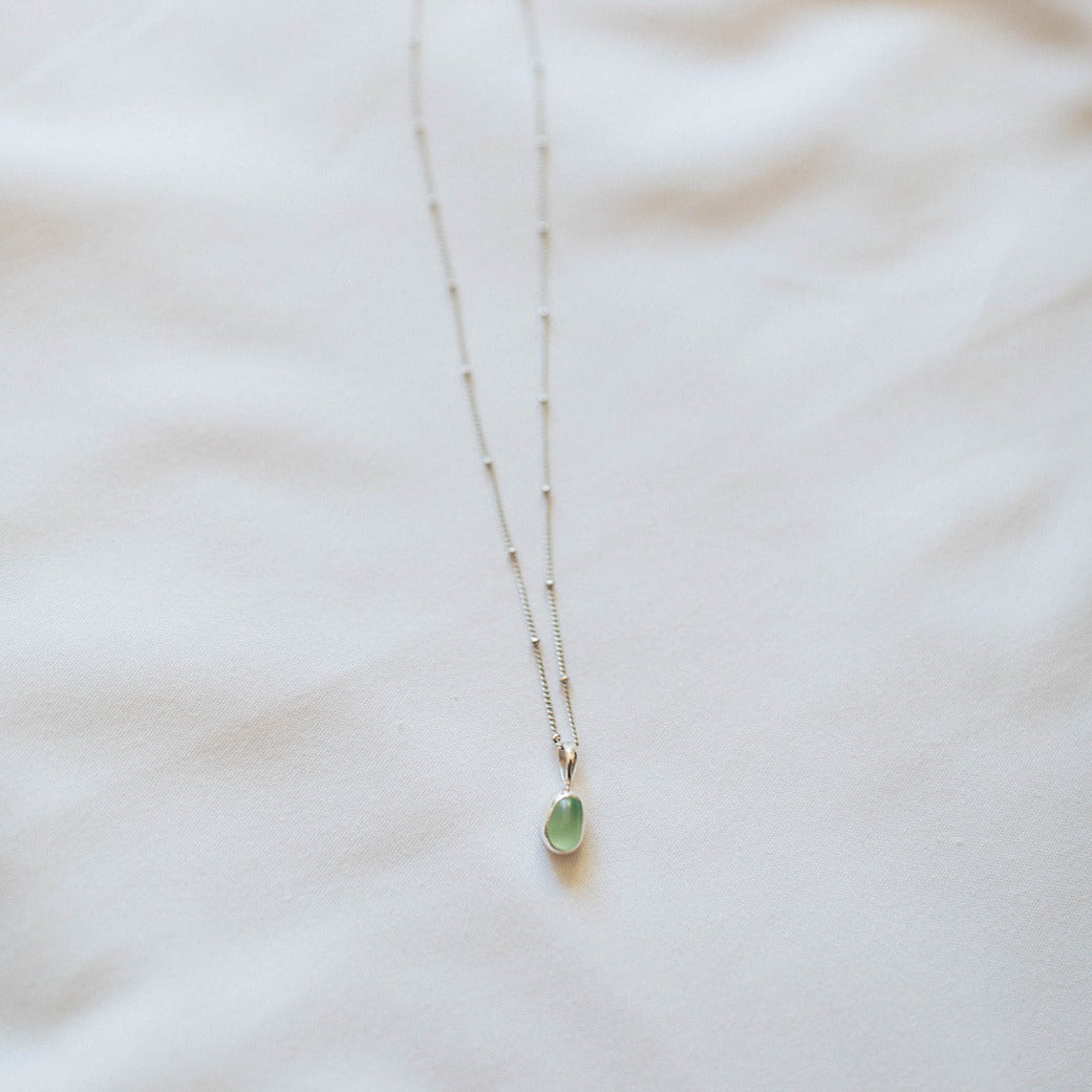 Green sea clearance glass necklace