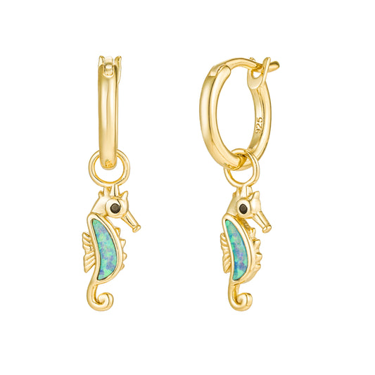 sea horse opal earrings