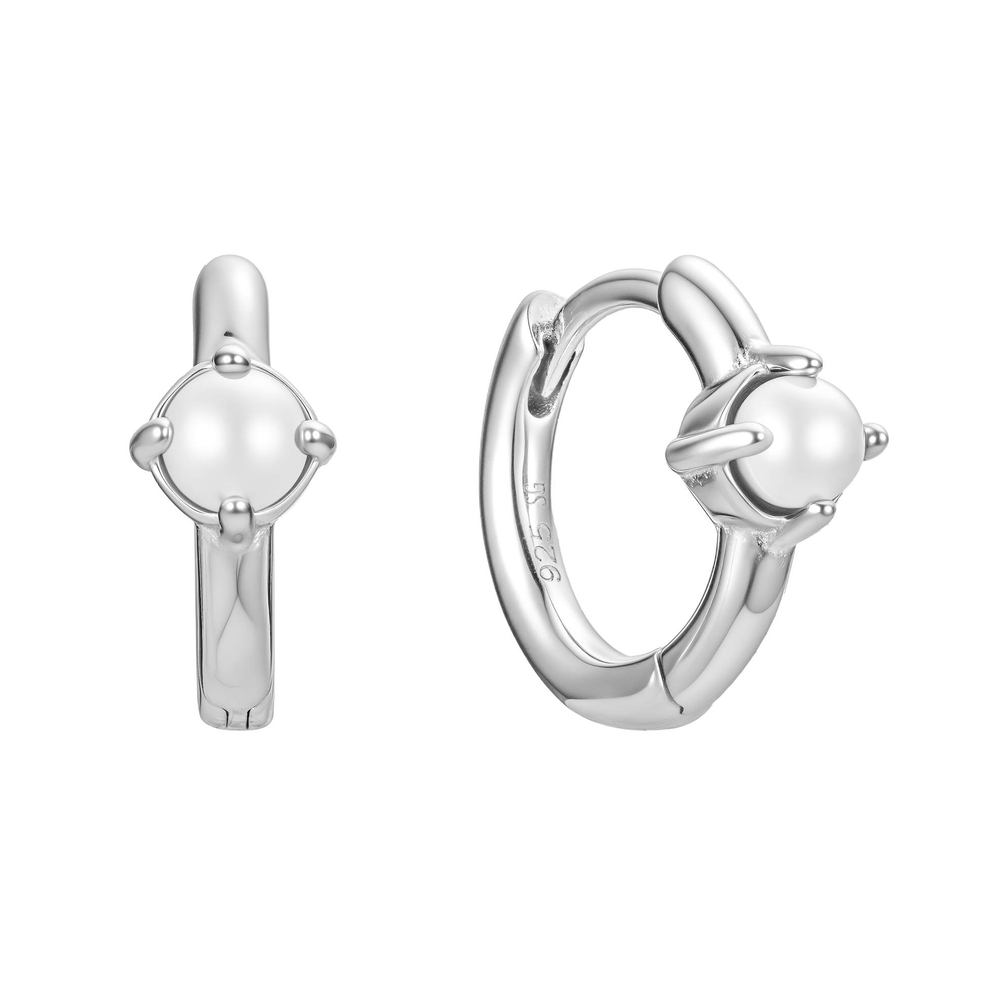 pearl huggie earrings