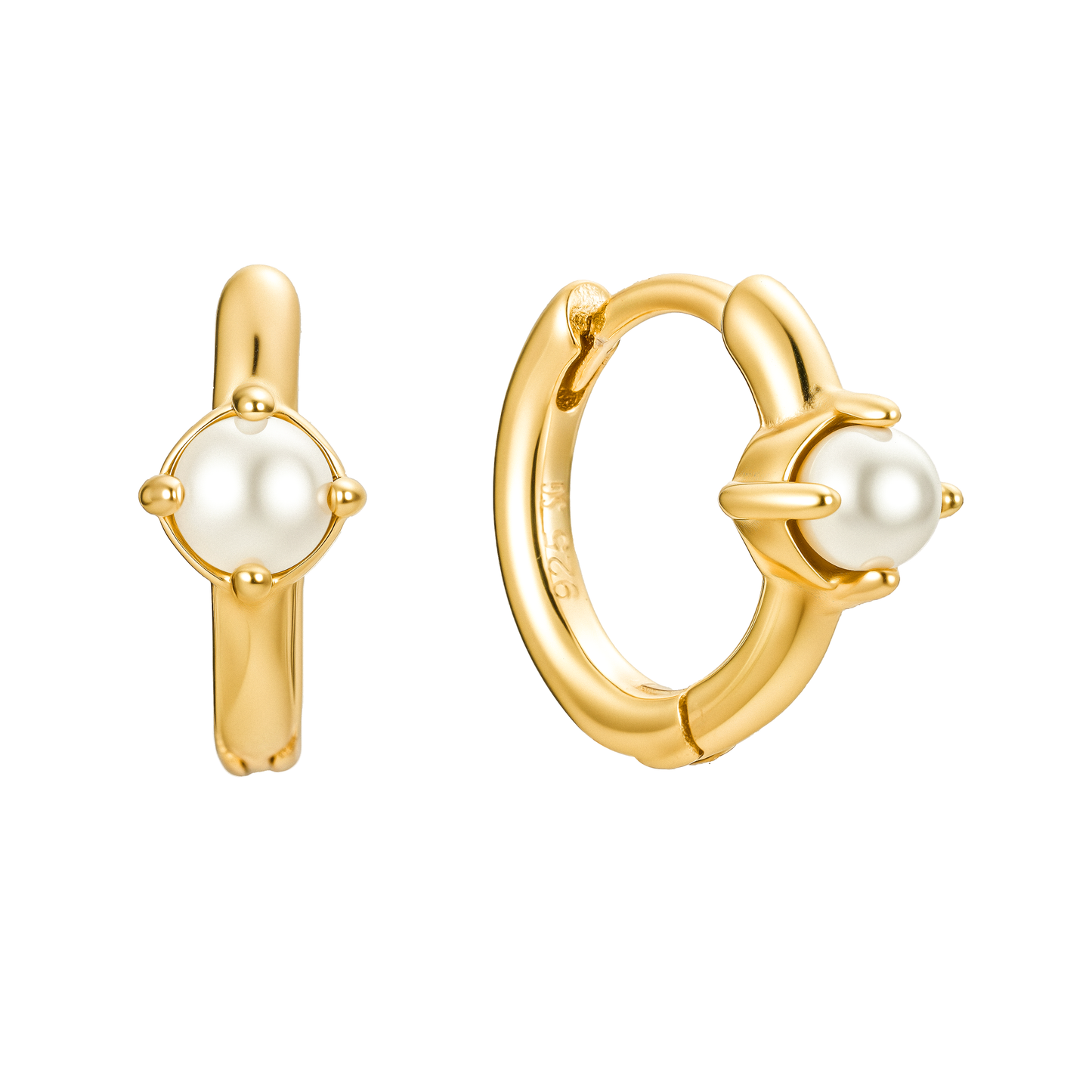 pearl huggie earrings