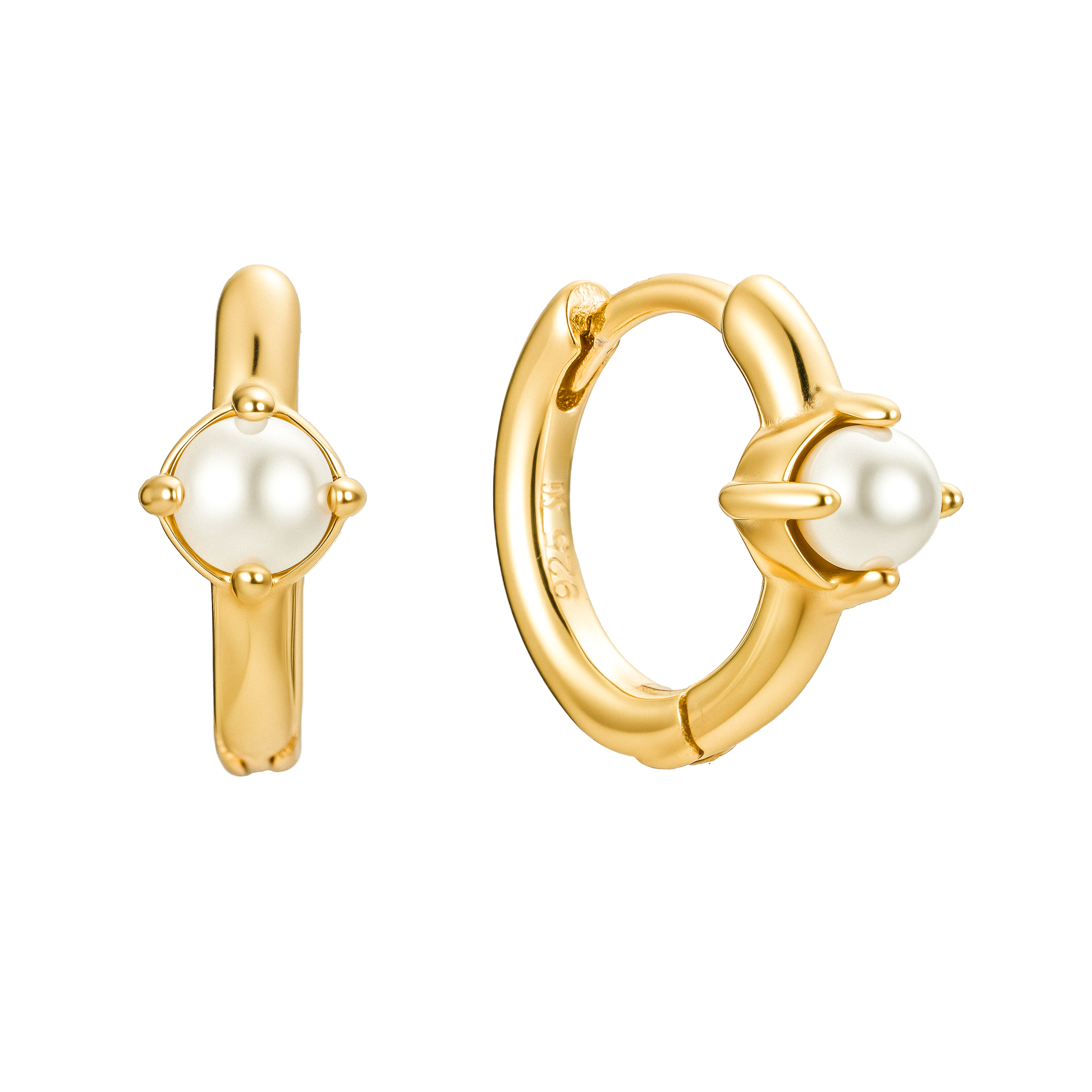 pearl huggie earrings