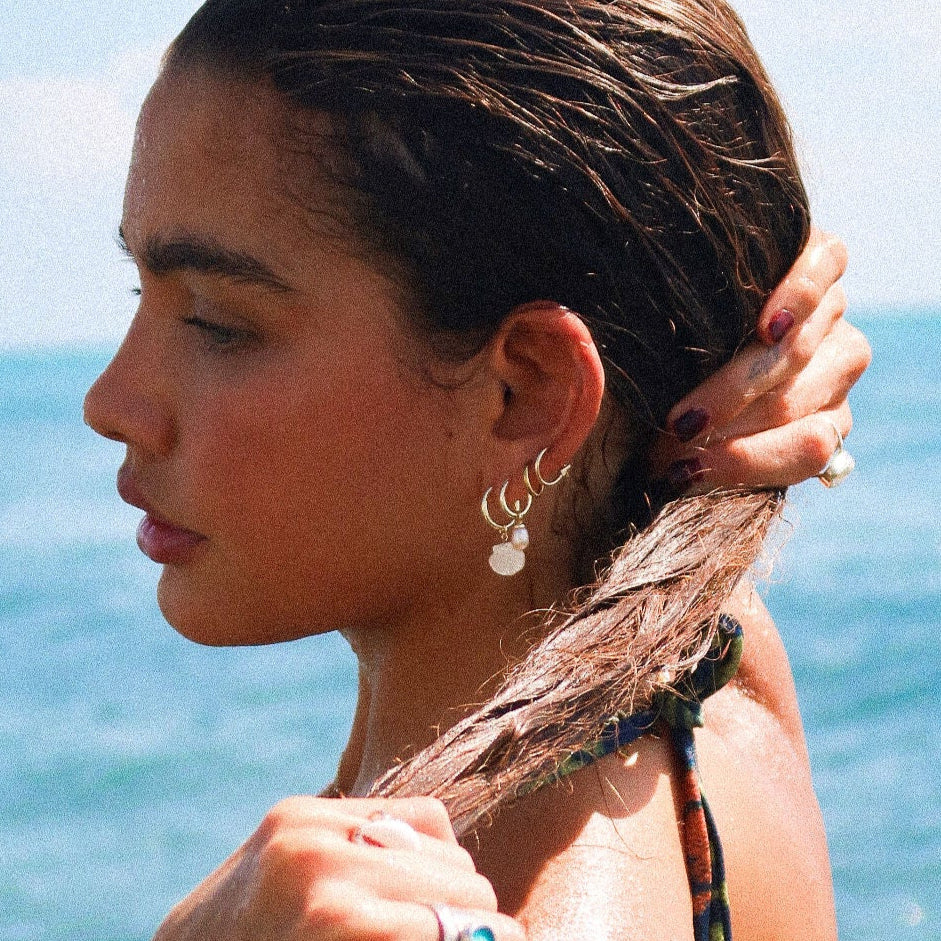 women's shell earring stack