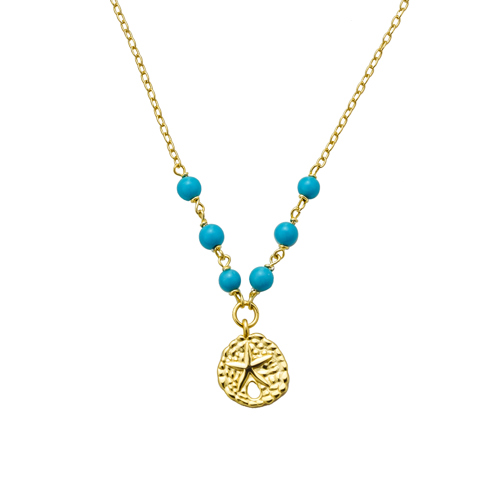 sand dollar turquoise necklace
