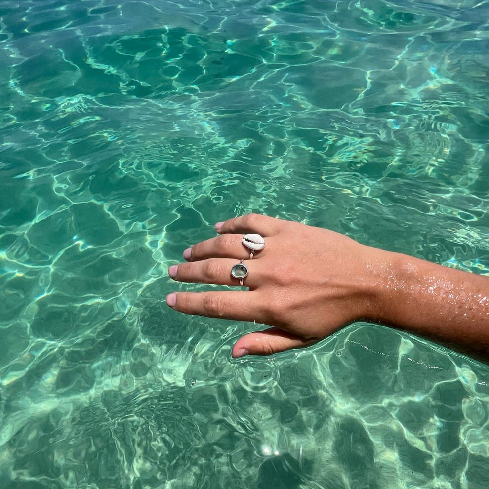 Blue Sea Glass Ring (Handmade) – The Salty Gem