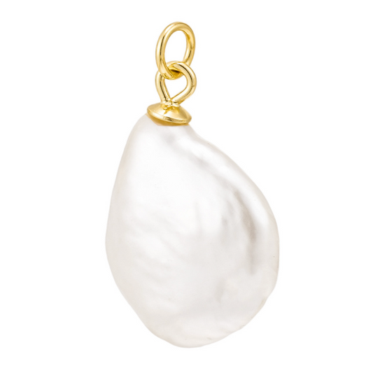 bold pearl earring charm in gold