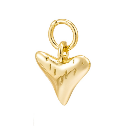 detailed shark tooth earring charm in gold