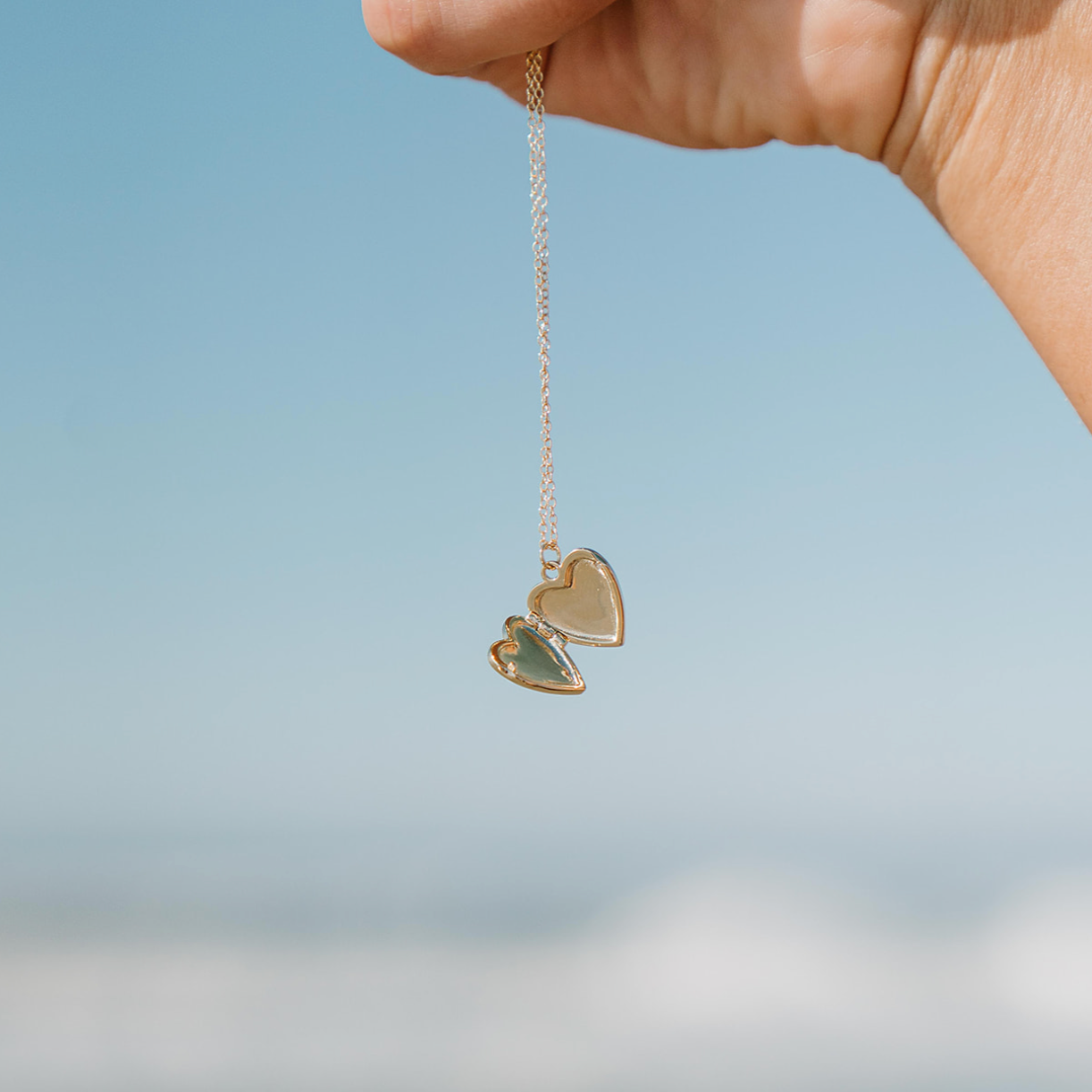 heart locket gold surfer jewelry necklace salty gem