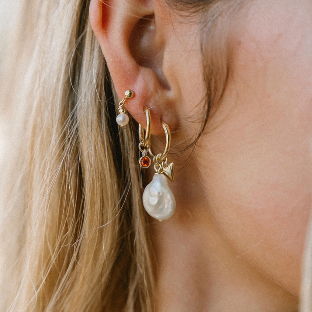 pearl earring stack for 3 piercings