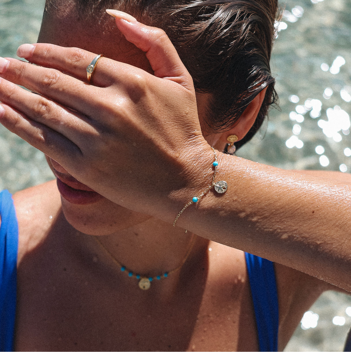 sand dollar turquoise bracelet