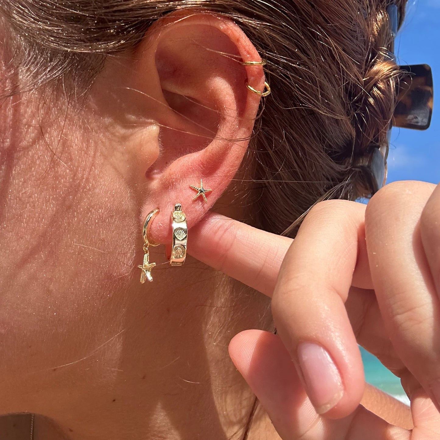 starfish and shell earrings