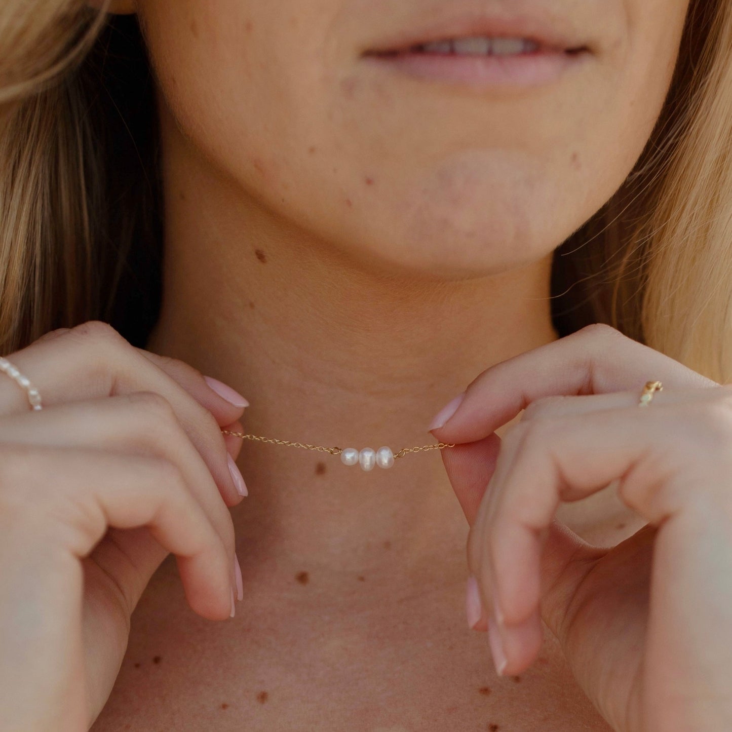 Minimalist Pearl Necklace Womens Jewelry